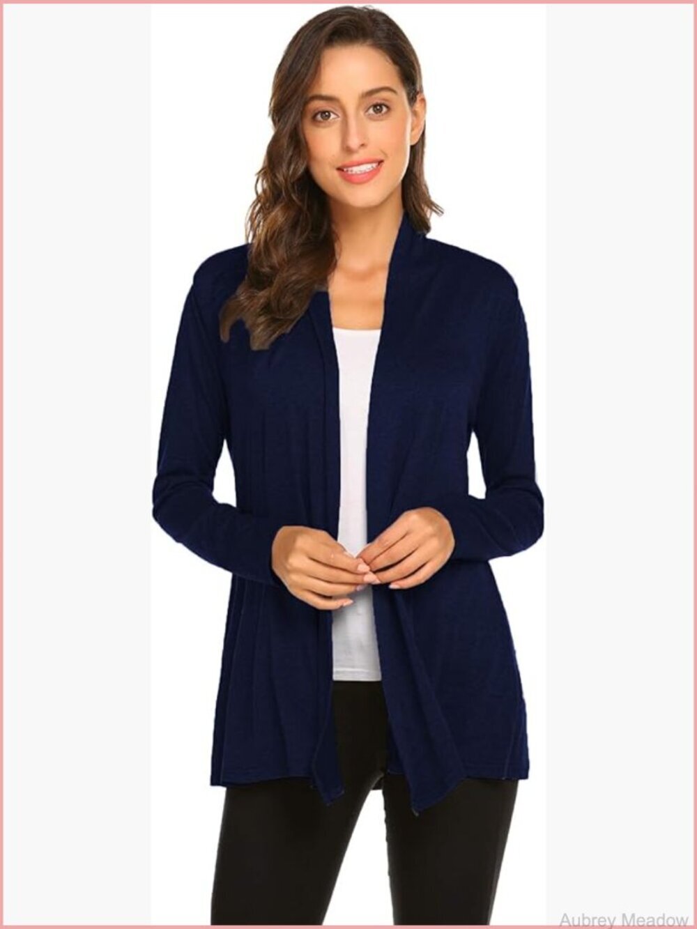 Lightweight Long Sleeve Open Front Cardigan Soft Drape Tunic